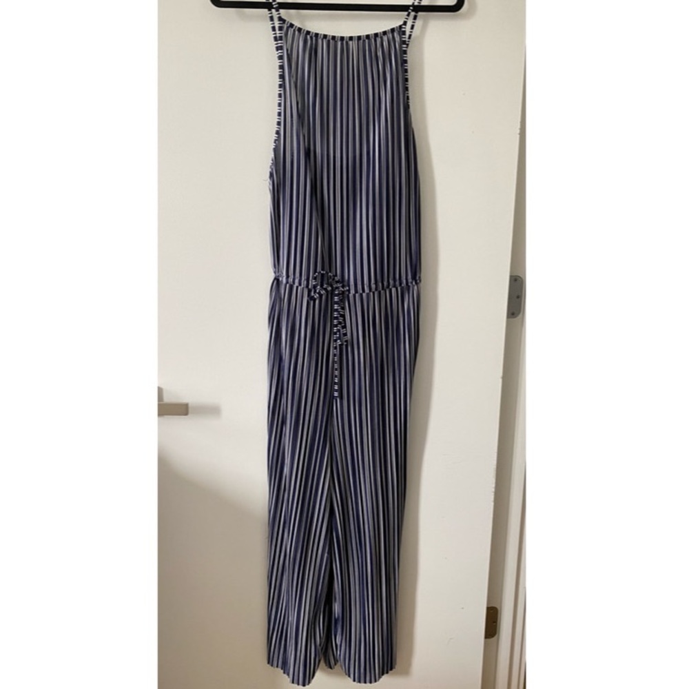 ZARA - SMALL - BLUE + WHITE STRIPED JUMPSUIT